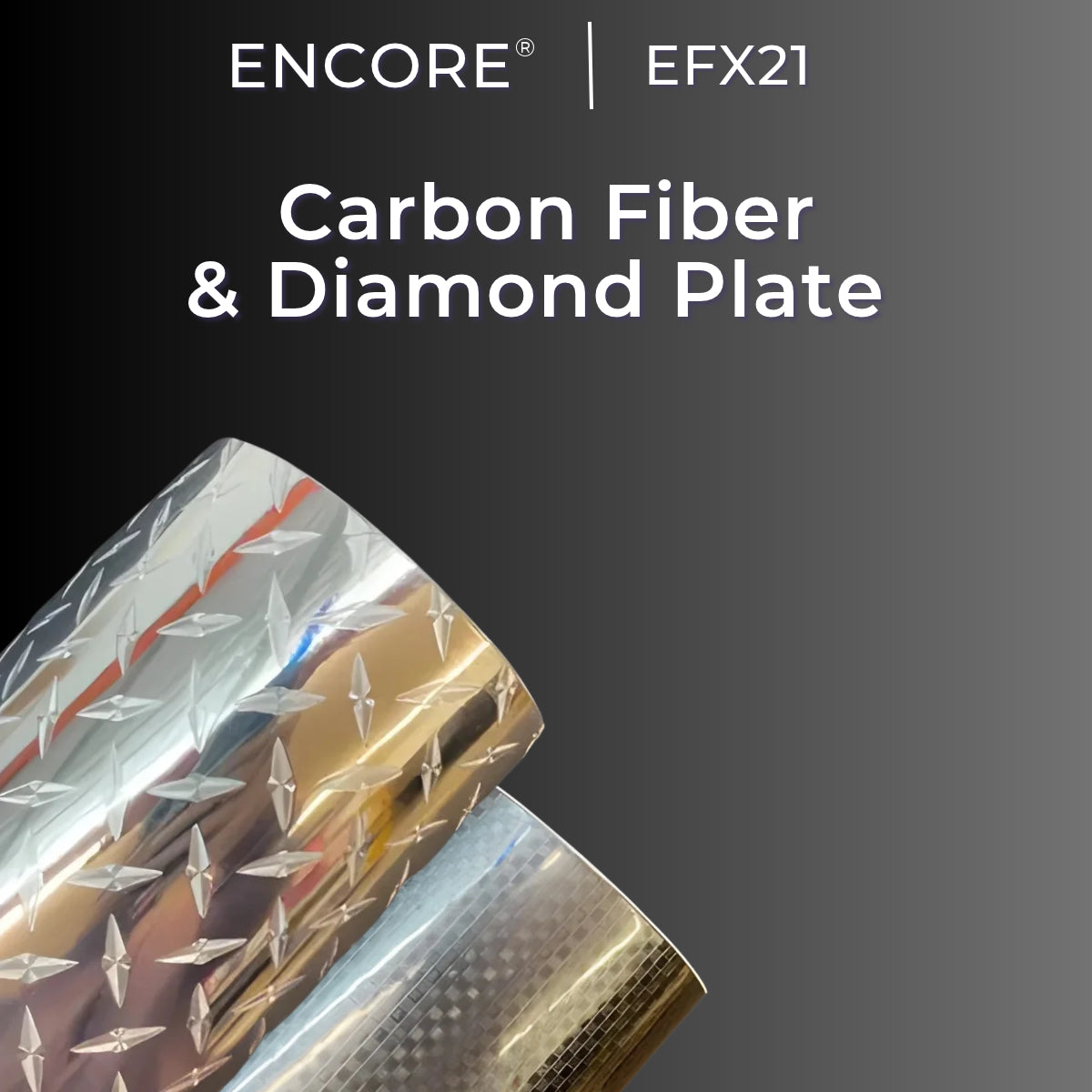 Encore® EFX21 Carbon Fiber & Diamond Plate Adhesive Vinyl
