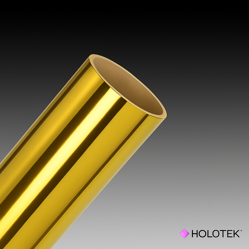 MirrorTek™ MT4 - 4 Mil Mirror Gold Adhesive Vinyl (PET Liner) - 50" Wide