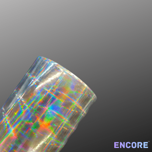 Encore® EFX21 Silver Plaid Holographic Adhesive Vinyl