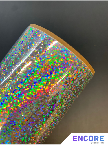 Encore® EFX21 Silver Sequins Holographic Adhesive Vinyl