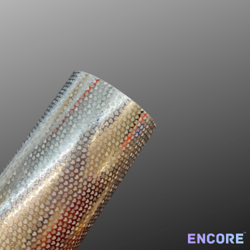 Vinilo adhesivo de corazones en relieve plateado Encore® EFX21