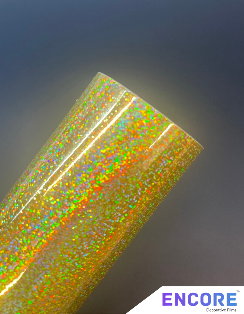 Encore® Gold Sequins Rainbow Holographic Vinyl