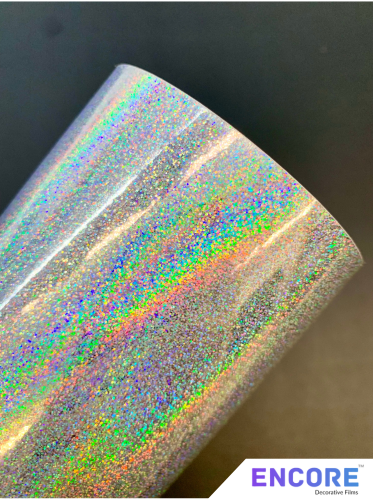 Encore® Silver Glitter Rainbow Holographic Vinyl