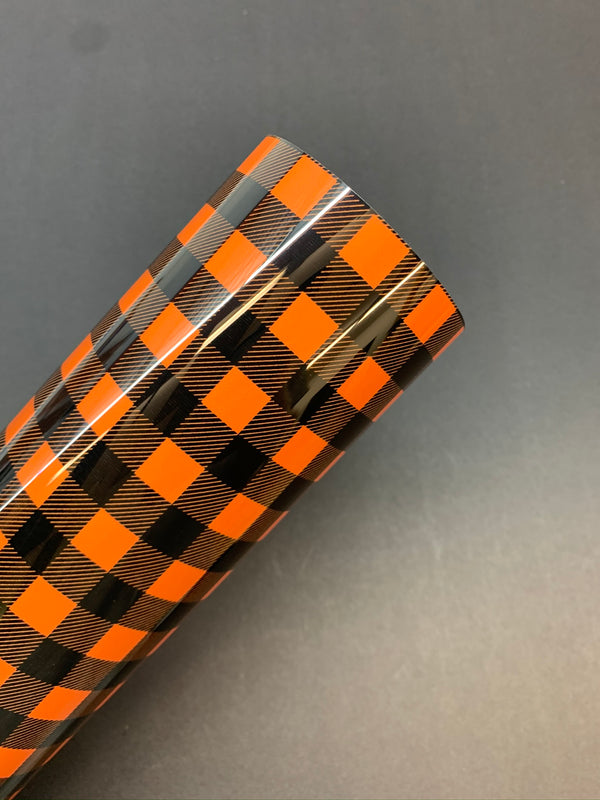 Buffalo Plaid HTV - Black/Orange