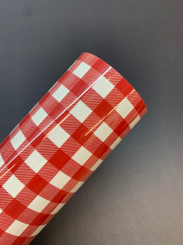 Buffalo Plaid HTV - Red/White