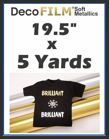 DecoFilm Soft Metallic Heat Transfer Vinyl - 19.5" x 5 Yds